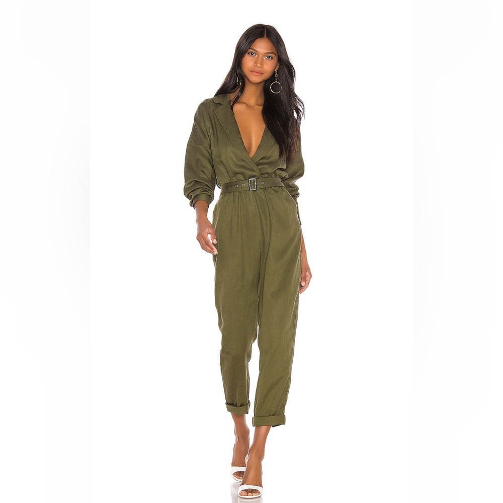 REVOLVE Olive Green Utility Belted Jumpsuit